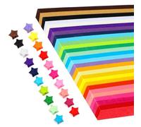 Origami Star Paper Strips,1350 Pcs Coloured Papers for Making Lucky Stars, 27 Assorted Colours Double Sided Folding 24cm Craft Paper, Origami Papers for Classroom & Home Decor Crafting