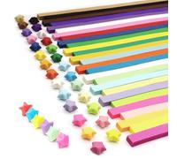 Origami Star Paper Strips, 1350pcs Coloured Double Sided Folding Crafts Paper Stars Strip for DIY Hand Arts