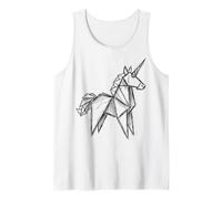 Origami Style Unicorn Sketch Geometric Fantasy Art Tank Top