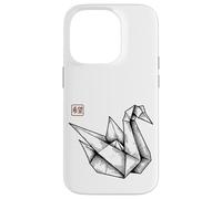 Origami Swan Hope Kanji Stamp Case for iPhone 14 Pro