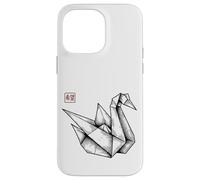 Origami Swan Hope Kanji Stamp Case for iPhone 14 Pro Max