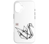 Origami Swan Hope Kanji Stamp Case for iPhone 16