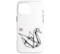 Origami Swan Hope Kanji Stamp Case for iPhone 16 Pro Max