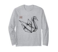 Origami Swan Hope Kanji Stamp Long Sleeve T-Shirt