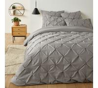 Origami Textured Polycotton Duvet Cover grey