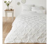 Origami Textured Polycotton Duvet Cover White