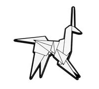 Origami Unicorn 1.5" Lapel Enamel Pin, 1.5 Inches, Enamel, enamel