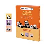 ORIGAMIPLANET Hello Pandas 3D Origami Paper Craft Gift Set- 3 pcs, Panda Fanfan/Xingxing/Papa Pre-Cut Origami Kit, Cute Animal Paper Sculpture for Teens & Adults, Home Decor DIY Art Gift for Birthday