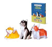 ORIGAMIPLANET Hello Puppies 3D Origami Paper Craft Gift Set- 3 pcs, Husky/Corgi/Shiba Inu Pre-Cut Origami Kit, Cute Animal Paper Sculpture for Teens & Adults, Home Decor DIY Art Gift for Birthday