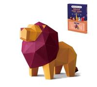 ORIGAMIPLANET Lion 3D Origami Paper Craft Kit, Creative Handmade Paper Sculpture Art for Home Decor, Unique Pre-Cut DIY Cute Animal Models Origmai Papercraft Set, Present for Teens & Adults