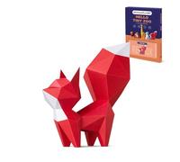 ORIGAMIPLANET Red Fox 3D Origami Paper Craft Kit, Creative Handmade Paper Art for Home Decor, Unique DIY Animal Models Papercraft Set Present for Lady/Wife/Woman