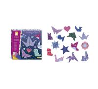 Janod - Origami Kit for Children - 200 Sheets of Paper with Visual Effects and 15 Models - DIY - Les Ateliers Du Calme - Children's Creative Leisure Kit - Concentration and Creativity - From 7 Years