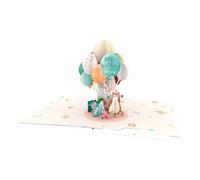 Origamo Pop-Up Birthday Card Ginger Cat Balloons Handmade Fold-Out 3D Cards - Pop-Up Cards Vibrant 3D Scene, Artistic Design, Heartfelt, Eco-Friendly, Cherished Keepsake, Cat Lovers