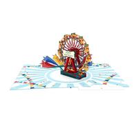 Origamo Pop-Up Birthday Greeting Card Ferris Wheel - Fold-Out Cards 3D Design, Colourful, Keepsake, Heartfelt Message, Eco-Friendly, Handmade, Vibrant Celebration