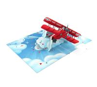 Origamo Pop-Up Greeting Card Airplane Handmade Fold-Out 3D - Occasion Cards Adventure, Personal Touch, Eco-Friendly, Keepsake, Joyful Design, Birthday, Father's Day, Plane Enthusiast