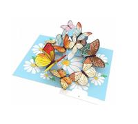 Origamo Pop-Up Greeting Card Butterflies - Handmade Fold-Out 3D Elegant Design, Heartfelt Message, Birthday, Eco-Friendly, Keepsake, Vibrant Colours, Just Because, Personal Insert