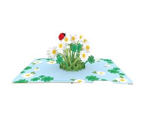 Origamo Pop-Up Greeting Card Daisy Bloom Handmade Fold-Out 3D Any Occasion Cards - Pop-Up Cards Daisies, Whimsy, Keepsake, Craftsmanship, Eco-Friendly, Birthday, Special Moments