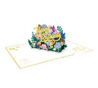 Origamo Pop-Up Greeting Card Happy Birthday Flowers - Pop-Up Cards Handmade, Vibrant, Eco-Friendly, Keepsake, Elegant, Heartfelt, Unique Celebration Card, 3D, Floral