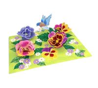 Origamo Pop-Up Greeting Card Pansies Handmade Fold-Out 3D - Nature Inspired Eco-Friendly, Vibrant Design, Mother's Day, Heartfelt Gift For Her, Cherished Keepsake, Birthday