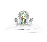Origamo Pop-Up Wedding Card Congratulations Arch Handmade Fold-Out 3D Cards - Wedding Cards 3D Design, Eco-Friendly, Keepsake, Heartfelt, Joy, Unique, Elegant, Romantic, Memories