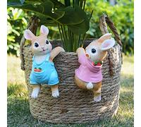 ORIGARDEN Bunny Decor Garden Patio Decor - Rabbit Planter Hugger 2pcs Indoor Plant Decorations for Flower Pot Cute Bunny Garden Easter Decoration (Pot and Plants are NOT Included)