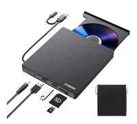 ORIGBELIE External DVD Drive, CD Drive USB 3.0 Typle C CD/DVD ROM +/-RW Adapter with USB Port DVD Burner for Laptop PC Desktop Computer, Optical Disk Drive CD Player Compatible with Mac Windows Linux