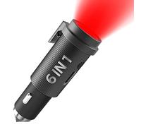 OrigCharge 6 in 1 Car Emergency Tool, with Window Breaker Seatbelt Cutter 3 Modes Cigarette Lighter Flashlight, Rescue Life Saving USB Car Phone Charger 18W,Mini Black
