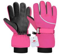 Origem Kids Ski Gloves - 3M Thinsulate Waterproof Winter Thermal Snow Gloves for Boys Girls with 5-finger Touch Screen Reflective Anti-Slip for 4-14 Years Snowboarding Skiing Hiking
