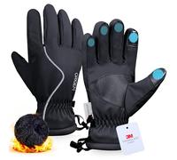 Origem Thermal Winter Gloves Men Women- Waterproof Cycling Gloves 3M Thinsulate & Polar Fleece, Reflective Touchscreen Gloves for Cold Weather Ski Snow, Running, Biking, Hiking, Driving, Walking