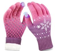 Origem Winter Thermal Gloves Men Women, Fleece Lined Knit Touchscreen
