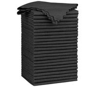 Orighty Cleaning Cloths 12x12 inch, Pack of 24, Highly Absorbent Microfiber Cleaning Supplies, Lint Free Cloths for Multiple-use, Powerful Cleaning Rags for House, Kitchen, Car Care (Black)