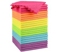 Orighty Microfiber Cleaning Cloths, Pack of 24, Highly Absorbent Cleaning Supplies, Lint Free Cloths for Multiple-use, Powerful Dust Removal Cleaning Rags for House, Kitchen, Car Care(12x12 inch)