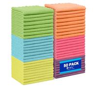 Orighty Microfibre Cleaning Cloth, 50 Pack Highly Absorbent Cleaning Supplies, Lint Free Kitchen Towels Cleaning Rags, Microfiber Towels for Cars, House, Window, 12x12 inch