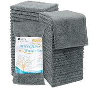 Orighty Microfibre Washcloths Towel Sets 50 Pack, Highly Absorbent and Super Soft Fingertip Towels, Multi-Purpose Wash Cloths for Bathroom, Hotel, Gym, and SPA, 12x12 Inch, Gery