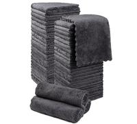 Orighty Ultra Soft Washcloths 48 Pack, Premium Microfiber Towel Sets 12 x 12 inches, Absorbent and Quick Drying Coral Velvet Washcloth, Multi-Purpose Wash Cloths for Bathroom, Hotel, and Gym (Grey)