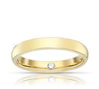 Origin 18ct Yellow Gold & Diamond 3mm Comfort Fit Wedding Band