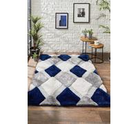 Origin 3D GEO Shaggy Navy 60x110 | Size: 60 cm x 110 cm Origin Navy 60 cm x 110 cm