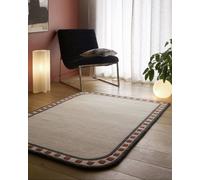 Origin Borderline White Wool Short Pile Rug - 160x230cm