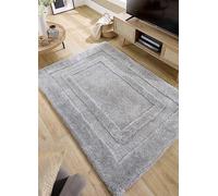 Origin Frame Border Shaggy Rug Silver