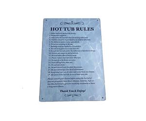 Origin Hot Tub Rules Sign - Blue, Aluminium, Modern Style, Hot Tub Signage, Wall Mount