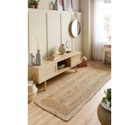 Origin Jute Border Natural White in Light Sand | Size: 80 cm x 150 cm Origin Light Sand 80 cm x 150 cm