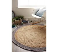 Origin 'Jute Border' Rug in Grey | Size: 150 cm diameter Origin Grey 150 cm diameter