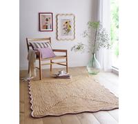 Origin Jute Scalloped Edge Lilac Short Pile Rug - 120x170cm