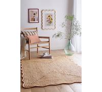Origins Jute Scalloped Peach 120x170, Brown