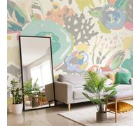 Origin Murals Abstract Floral Pastel Blue Matt Smooth Paste The Wall Mural 350Cm Wide X 280Cm High