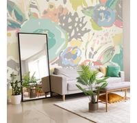 Origin Murals Abstract Floral Pastel Blue Wall Mural