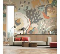 Origin Murals Abstract Floral Wall Mural - Grey - Large - W350cm x H280cm
