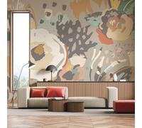 Origin Murals Abstract Floral Warm Grey Matt Smooth Paste The Wall Mural 350Cm Wide X 280Cm High