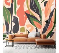 Origin Murals Abstract Leaf Orange Shapes Matt Smooth Paste The Wall Mural 300Cm Wide X 240Cm High