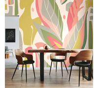 Origin Murals Abstract Leaf Shape Pink Matt Smooth Paste The Wall 350Cm Wide X 280Cm High